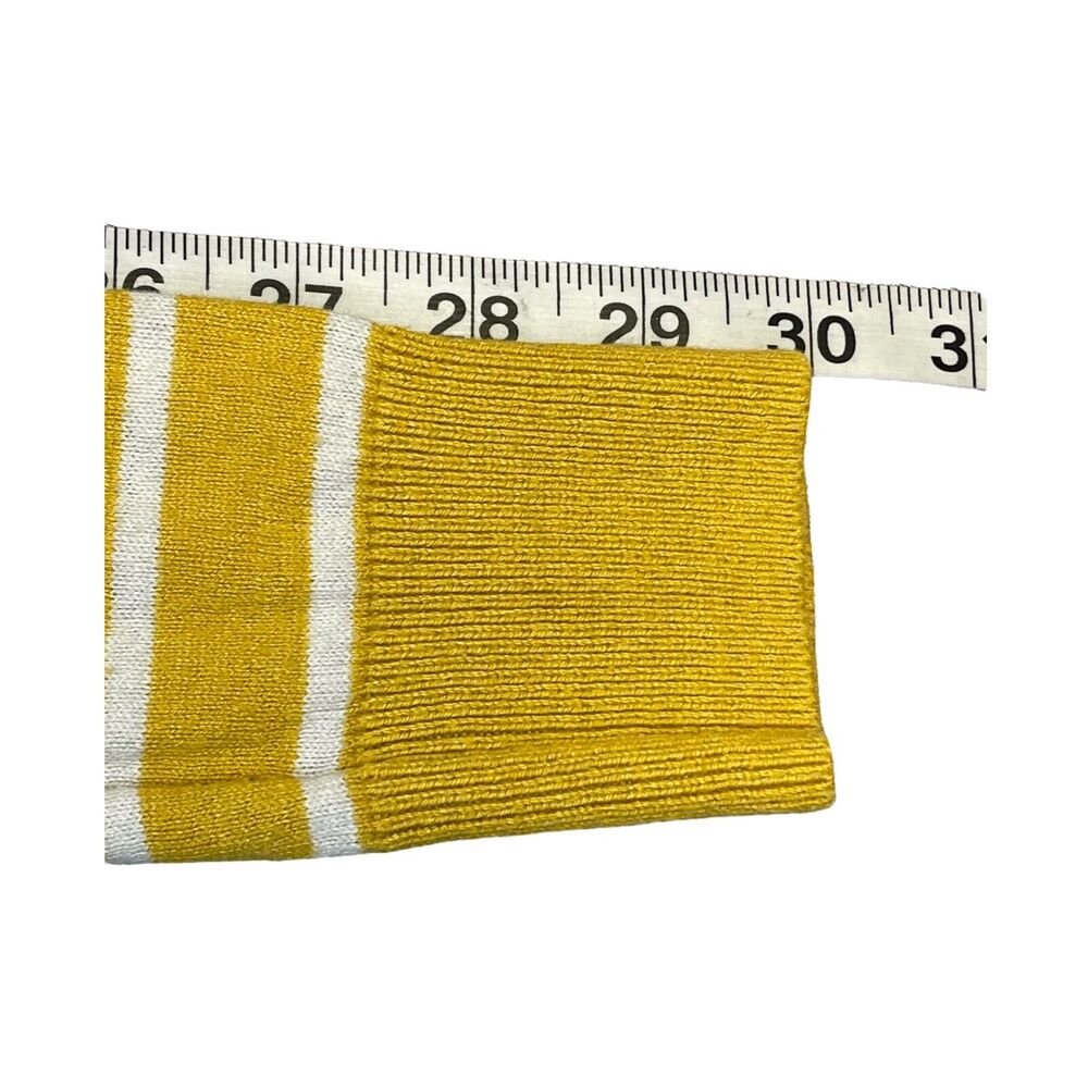 Old Navy Sweater Girls XS Yellow White Striped Ribbed Classic Fit Long Sleeve - Picture 6 of 6